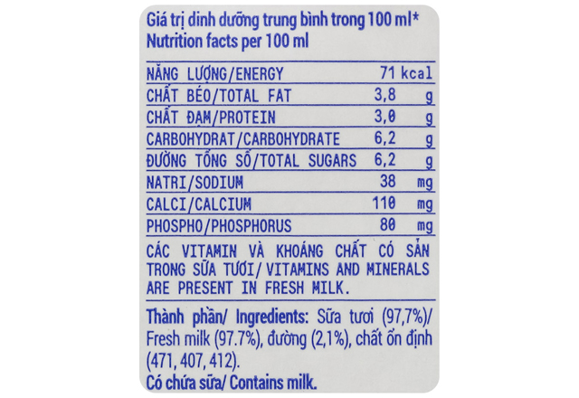 Thành phần dinh dưỡng