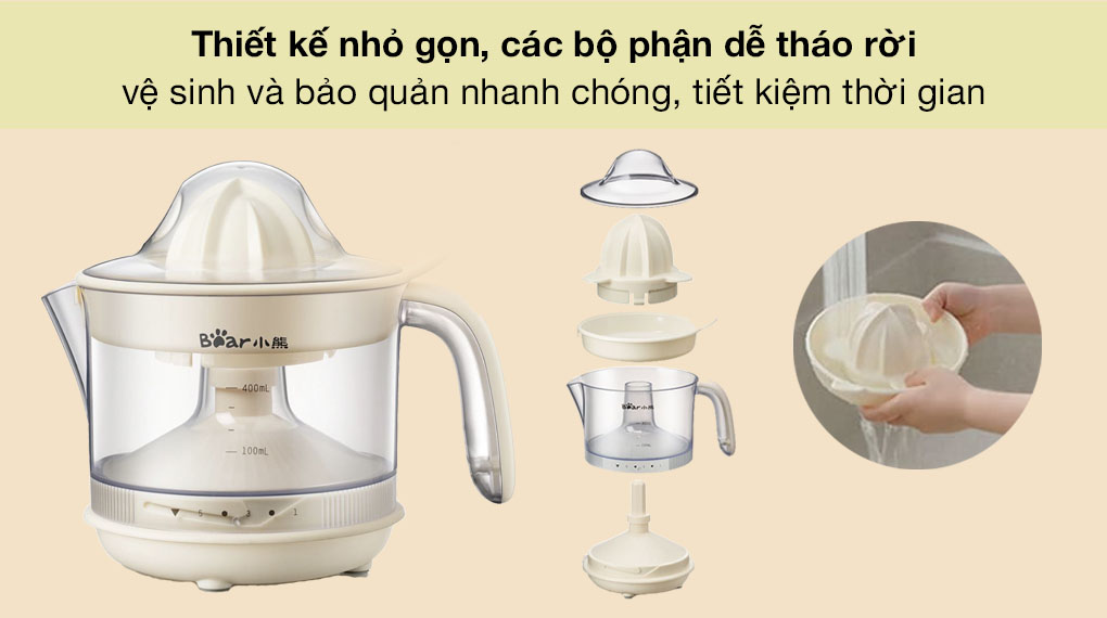 Máy vắt cam BEAR CZJ-A04B1 thiết kế nhỏ gọn
