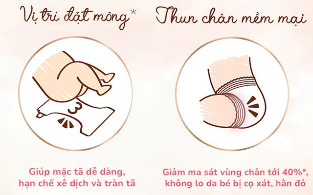 Tã dán Moony Dịu nhẹ size M 46 miếng (6 - 11 kg) - Thiết kế