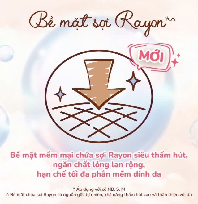 Tã dán Moony Dịu nhẹ size M 46 miếng (6 - 11 kg) - Bề mặt