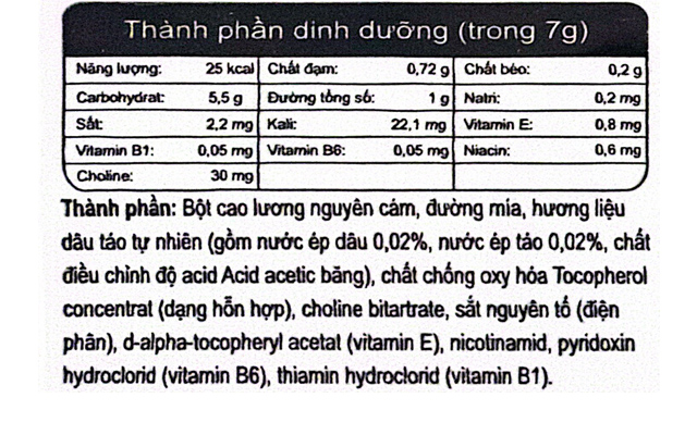 Bánh ăn dặm Gerber Puffs vị dâu, táo lon 42g (từ 8 tháng) - Thành phần