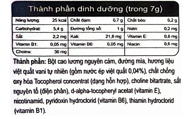 Bánh ăn dặm Gerber Puffs vị việt quất lon 42g (từ 8 tháng) - Thành phần